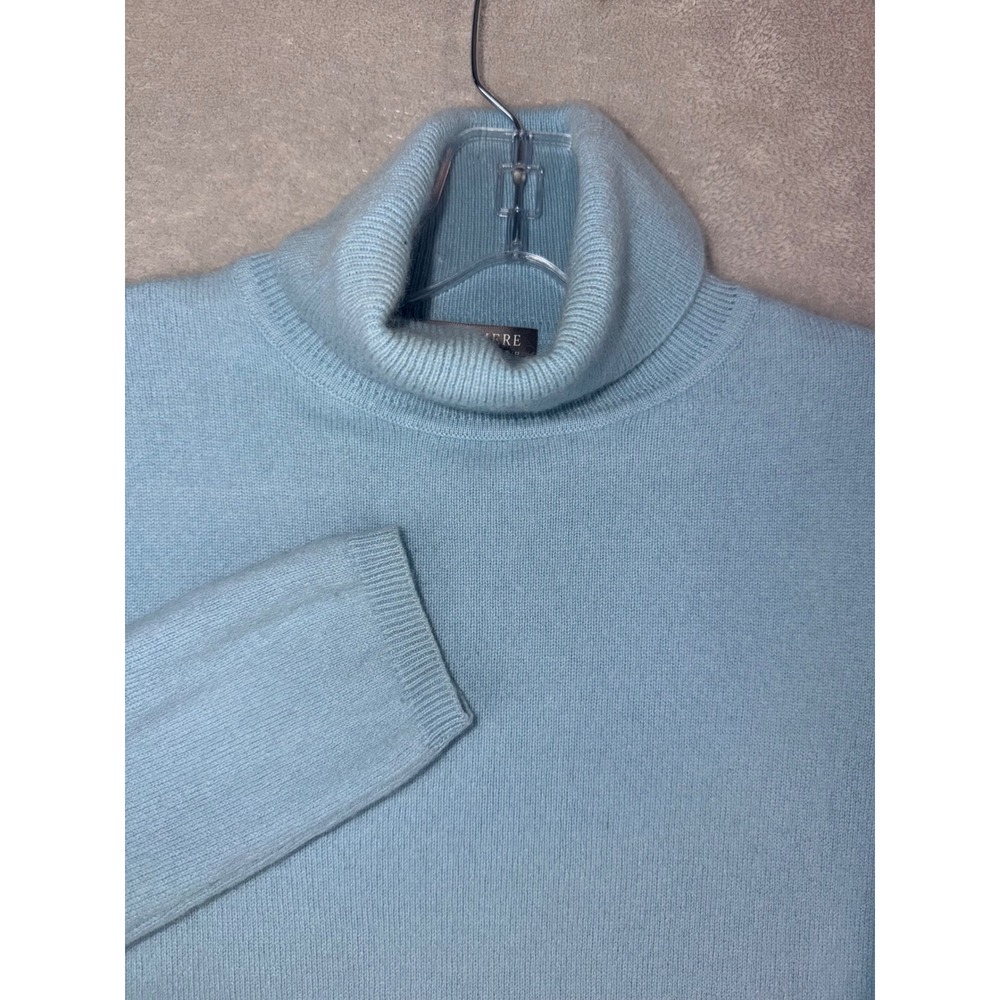Charter Club Womens Medium Light Blue 100% Cashmere 2-Ply Turtleneck Sweater